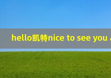 hello凯特nice to see you again